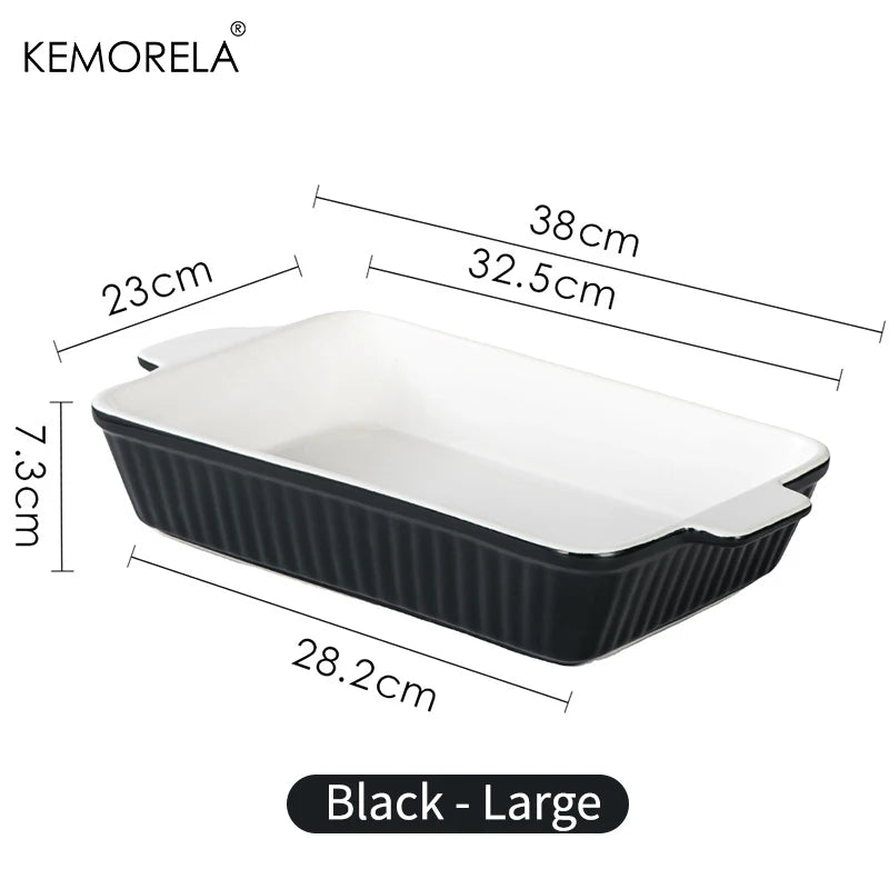 White Ceramic Baking Dish with Handles (Small / Large)