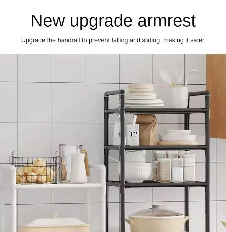 Rolling Metal Storage Cart with Wire Shelves