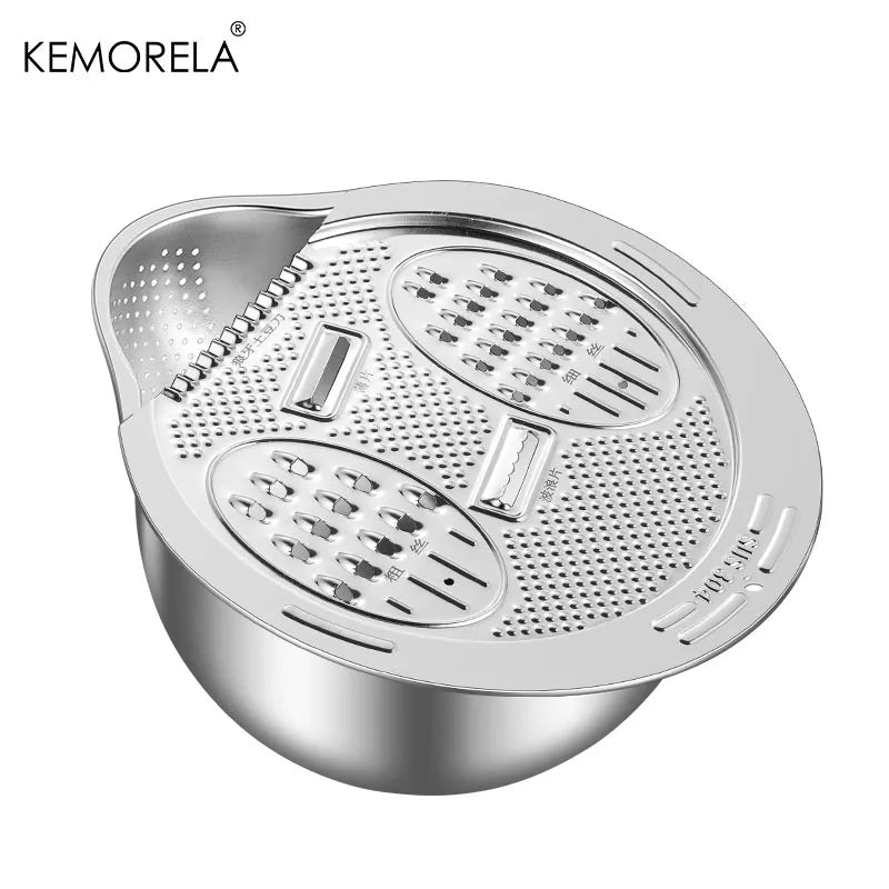 Stainless Steel Multi-Grater Bowl with 4 Grating Surfaces