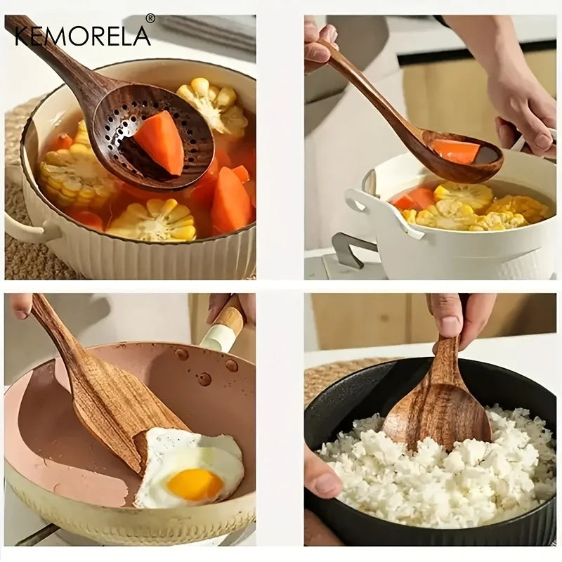 Teak Wood Kitchen Utensil Set
