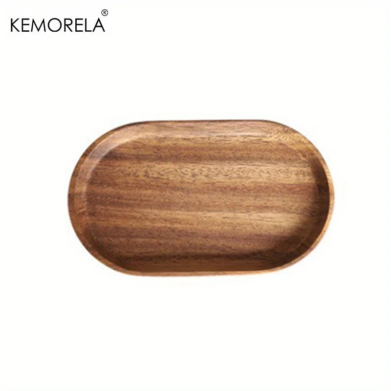 Solid Wood Oval Serving Tray (Walnut / Beech)