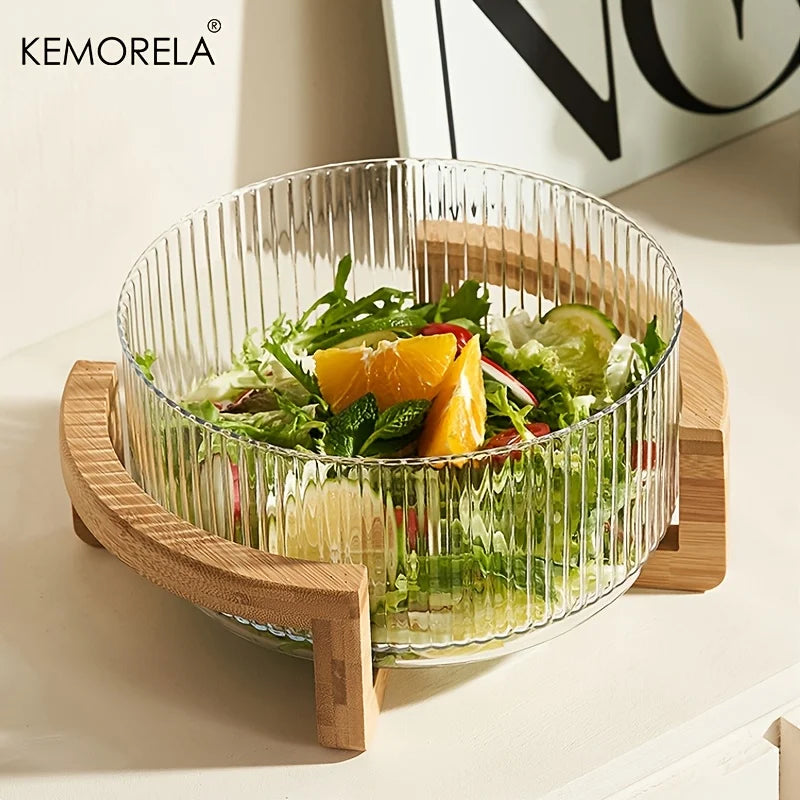 Bamboo Stand Salad Bowl