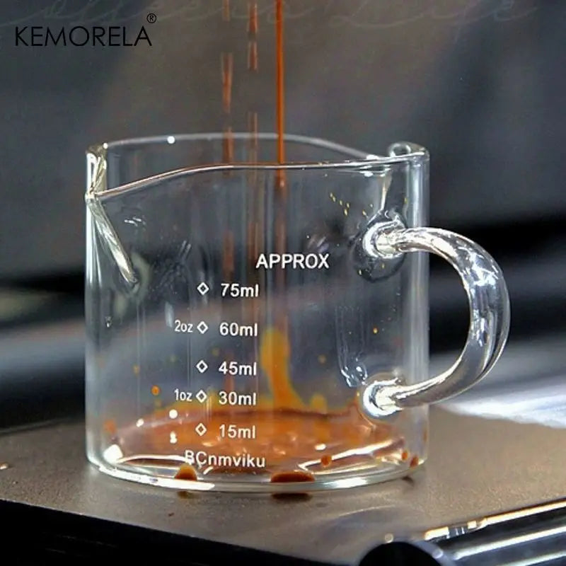 Glass Espresso Shot Measuring Cup with Pour Spout (90/150ml)