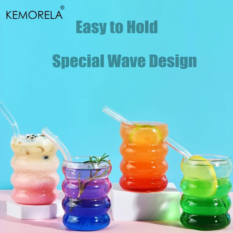 Wavy Glass Coffee Cups