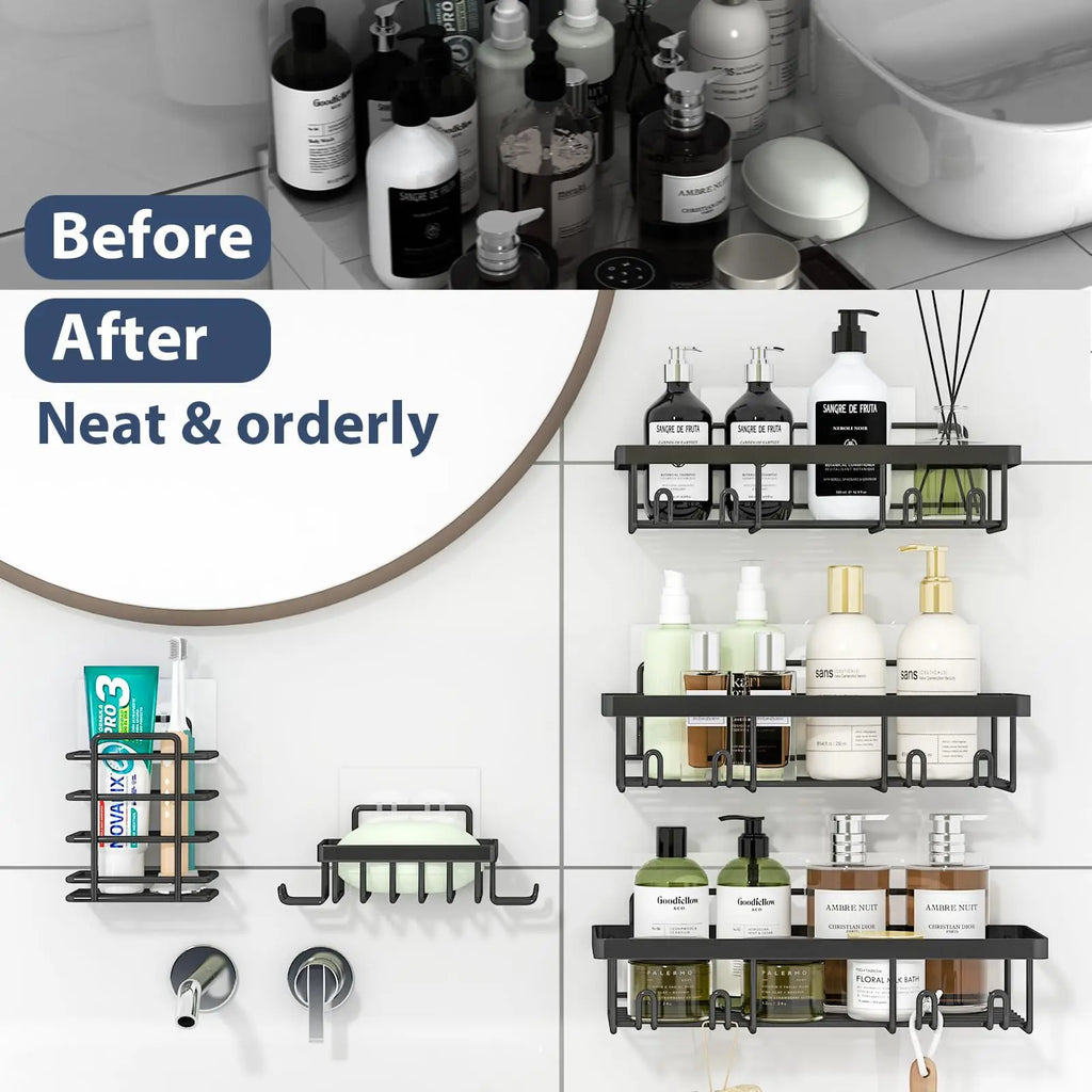 5-Pack Adhesive Shower Caddy Set