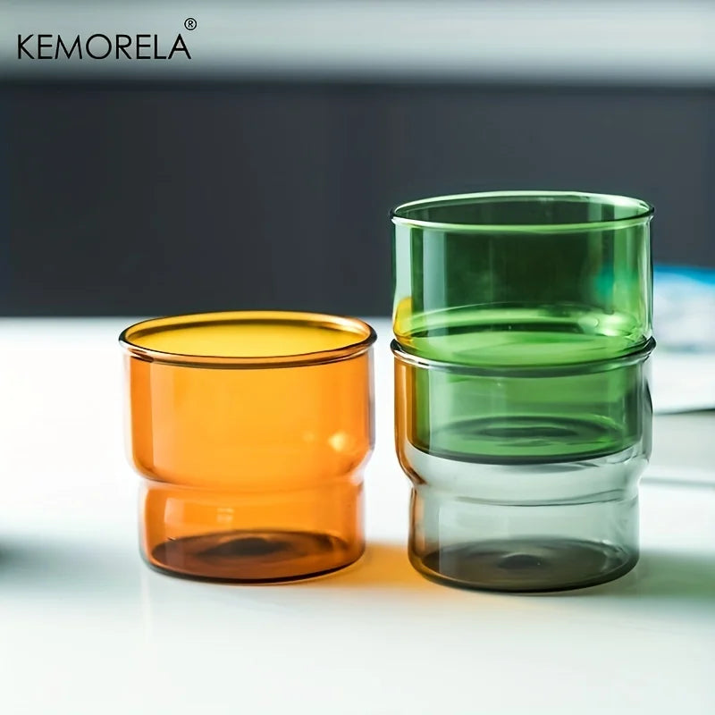 Stackable Two-Tone Borosilicate Glass Cups (Set of 2)