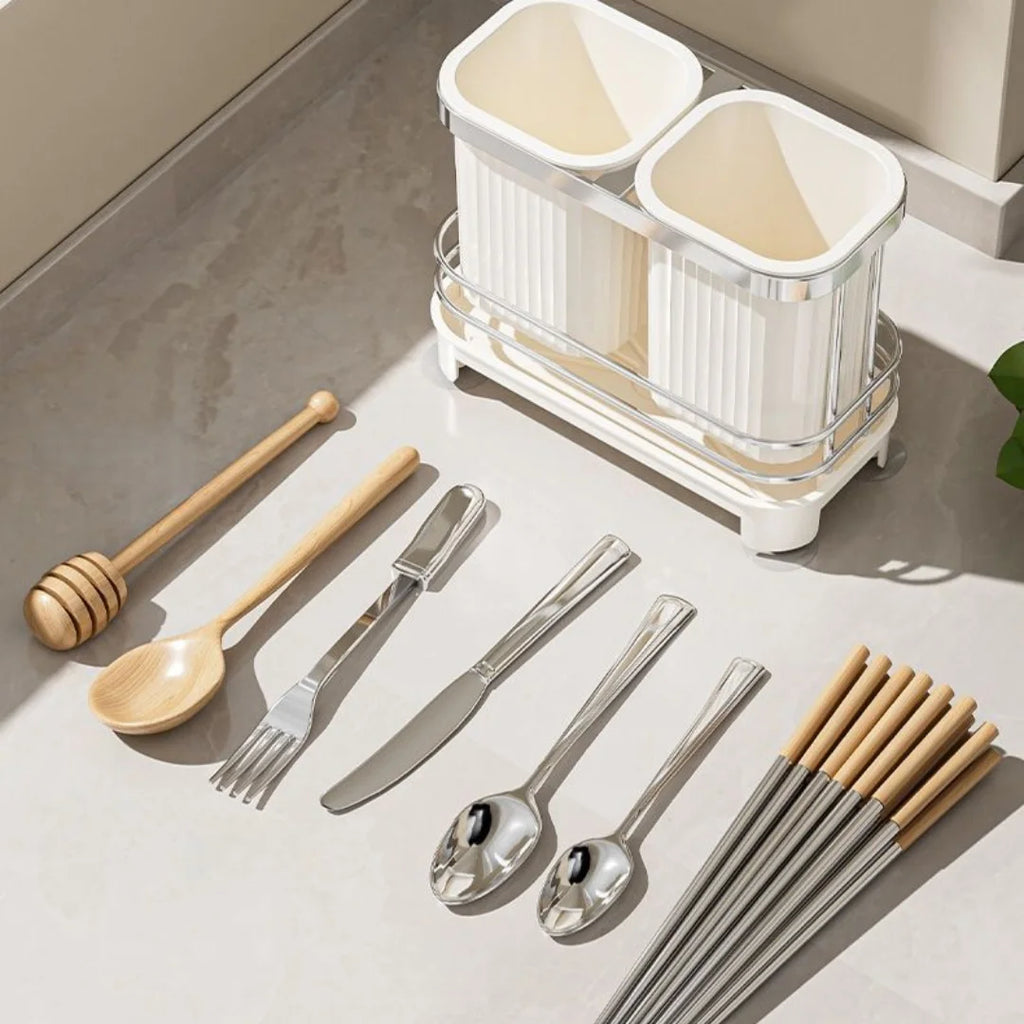 2-Section Cutlery Drainer