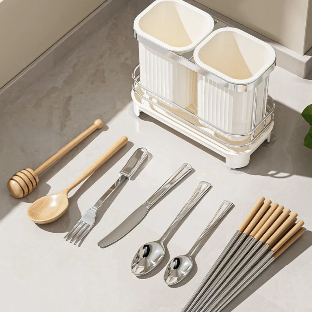 2-Section Cutlery Drainer