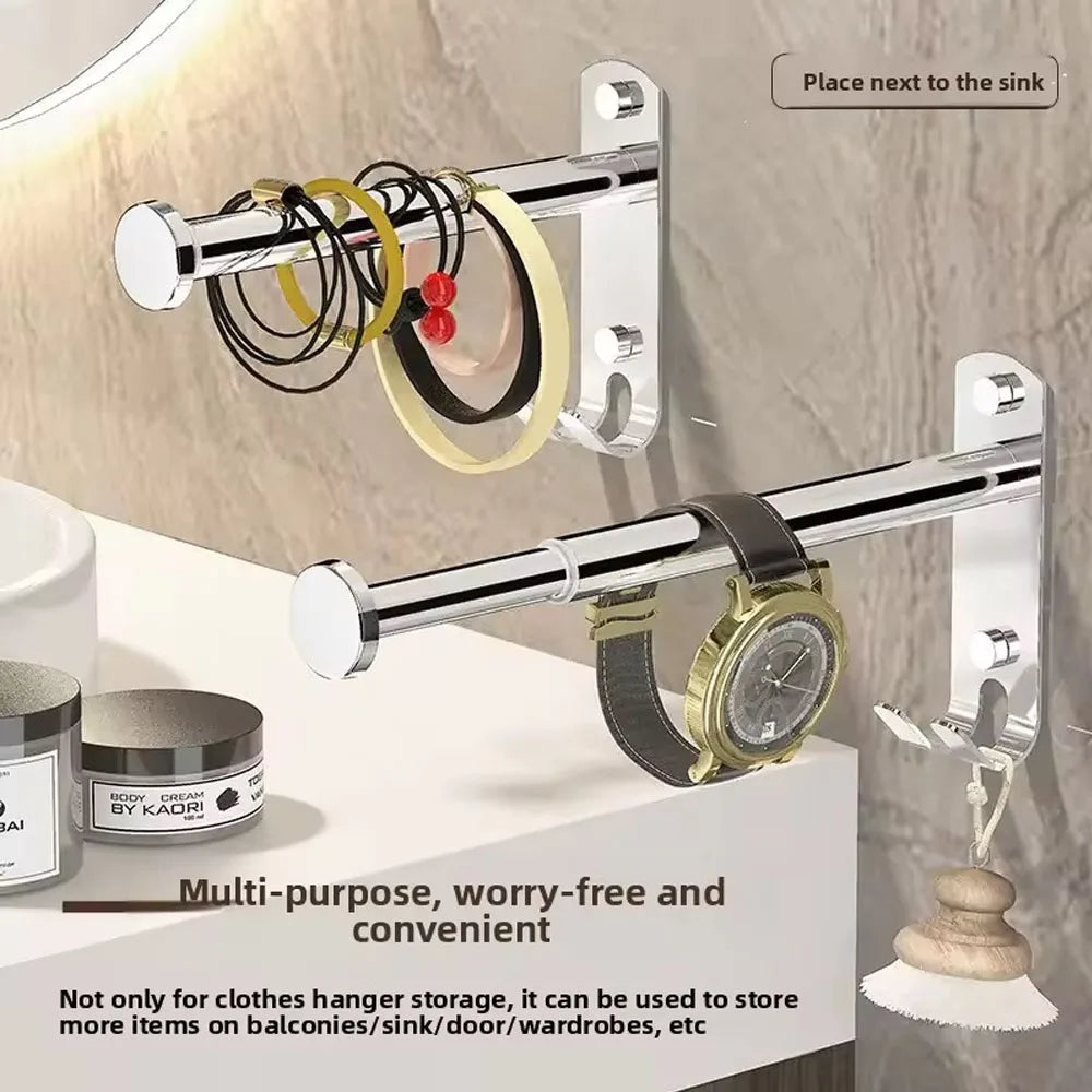 Retractable No-Drill Clothes Drying Rack