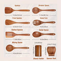 9-Piece Teak Wooden Utensil Set with Holder