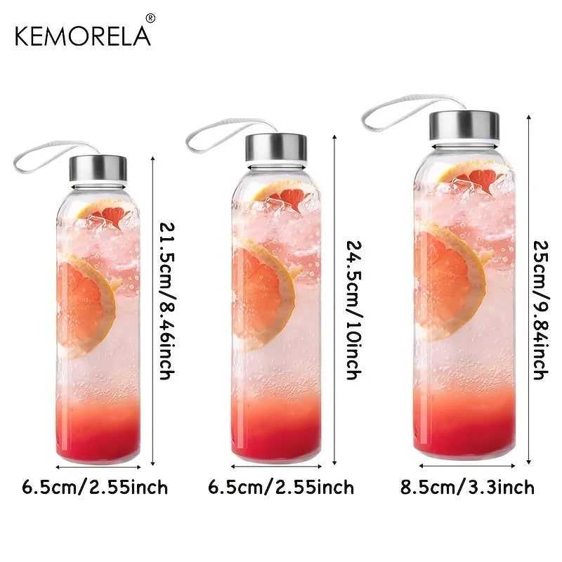 Glass Water Bottle with Cleaning Brush