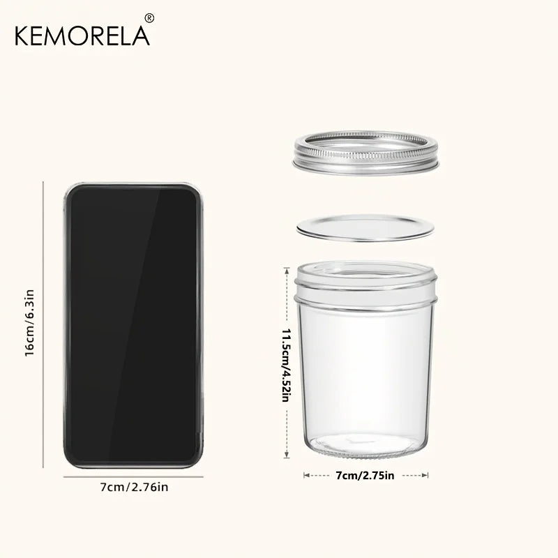 Wide-Mouth Mason Jars with Metal Lids (Set of 4)