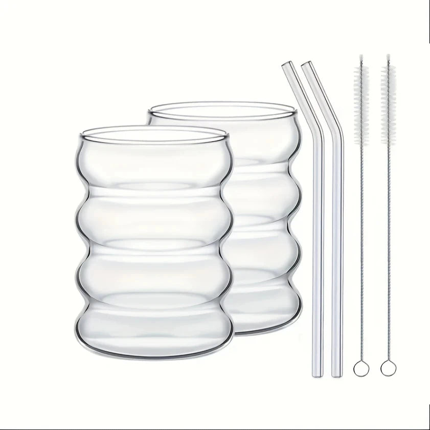 Bubble Glass Cups Set