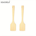 Natural Beechwood Flat Spatula (Set of 2, Long Handle)