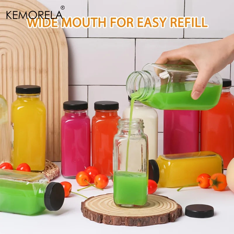 Wide-Mouth Square Glass Storage Jar with Black Screw Lid (500/1000ml)
