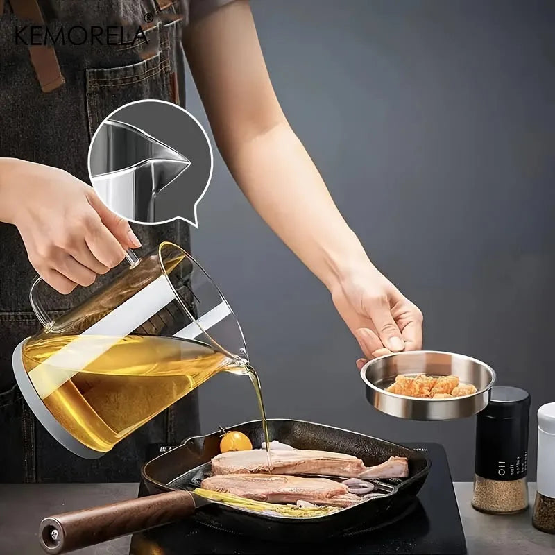 Large Glass Measuring Pitcher with Scale & Stainless Steel Lid (500ml–1.5L)