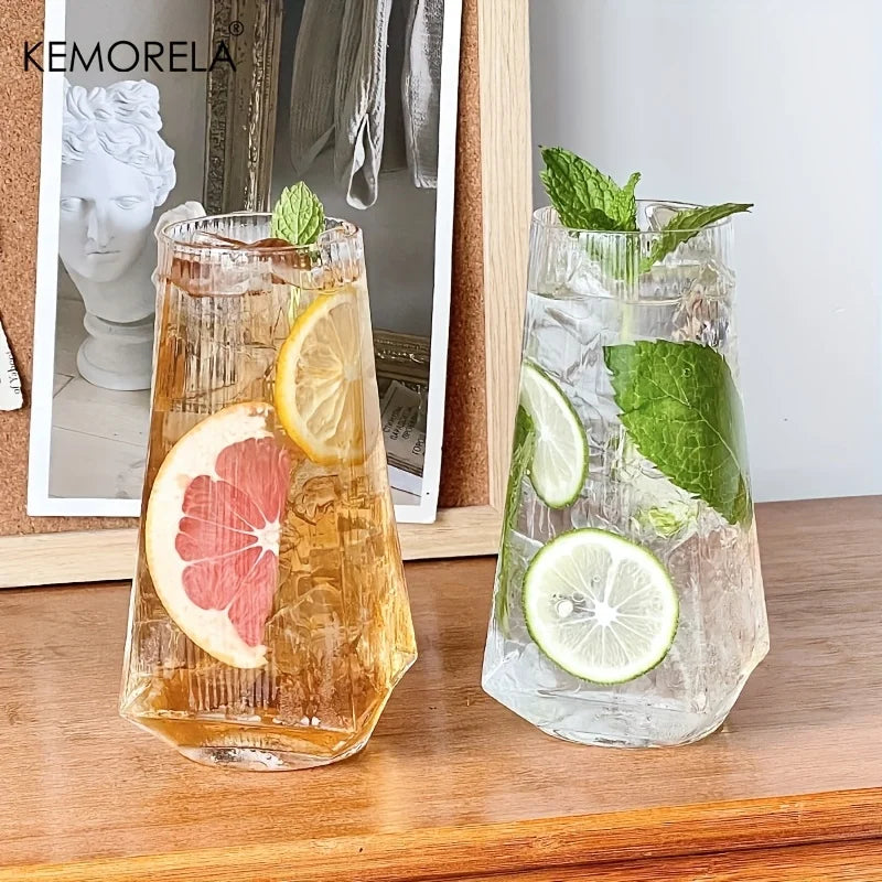 Diamond-Cut Glass Tumbler