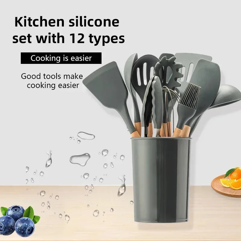 Wooden Handle Utensil Set