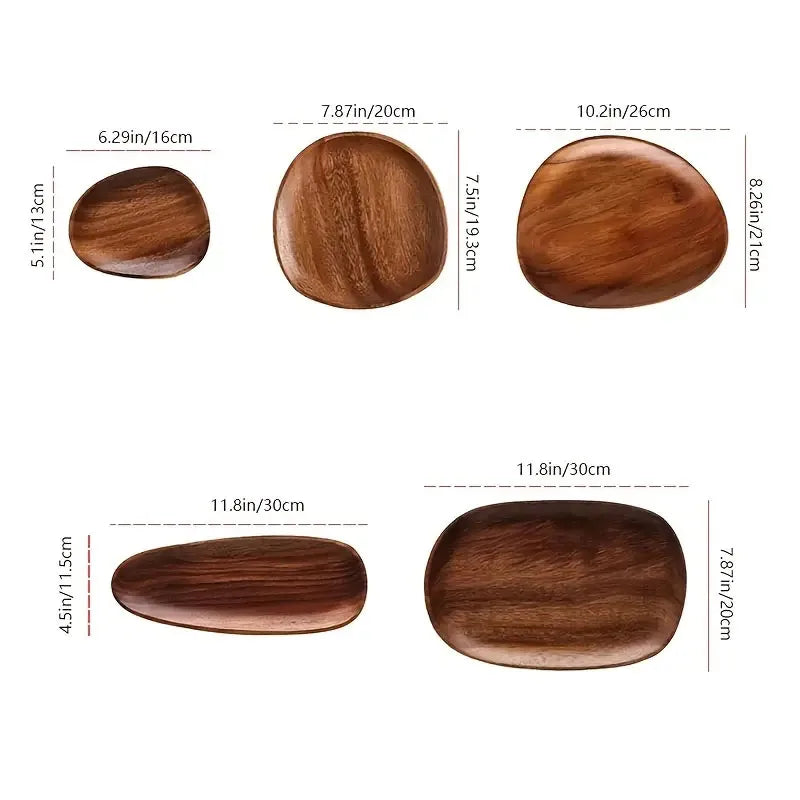 Solid Walnut Wood Oval Serving Tray (3 Sizes)