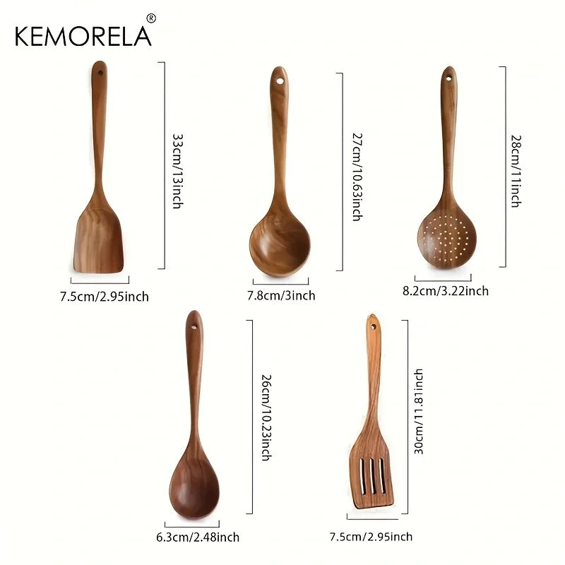 Teak Wood Kitchen Utensil Set