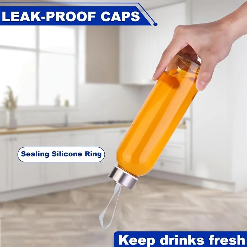 Glass Water Bottle with Cleaning Brush