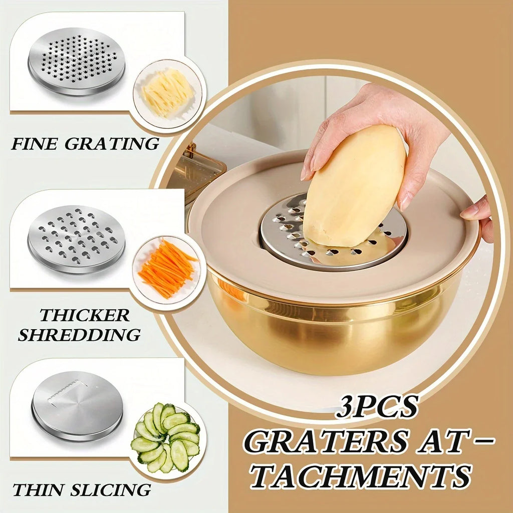 Stainless Steel Mixing Bowl Set with Lids – 10 Pieces