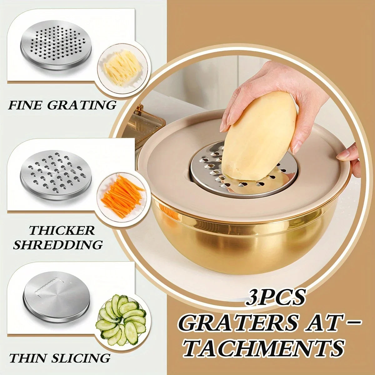 Stainless Steel Mixing Bowl Set with Lids – 10 Pieces