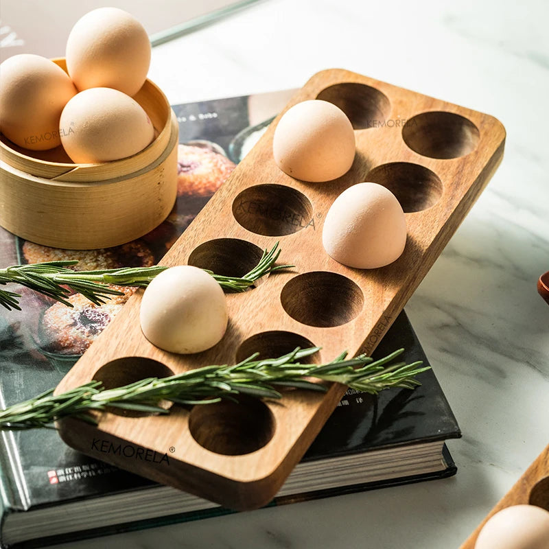 Solid Wood Egg Holder Tray