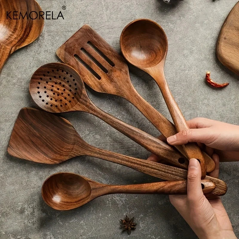 Teak Wood Kitchen Utensil Set