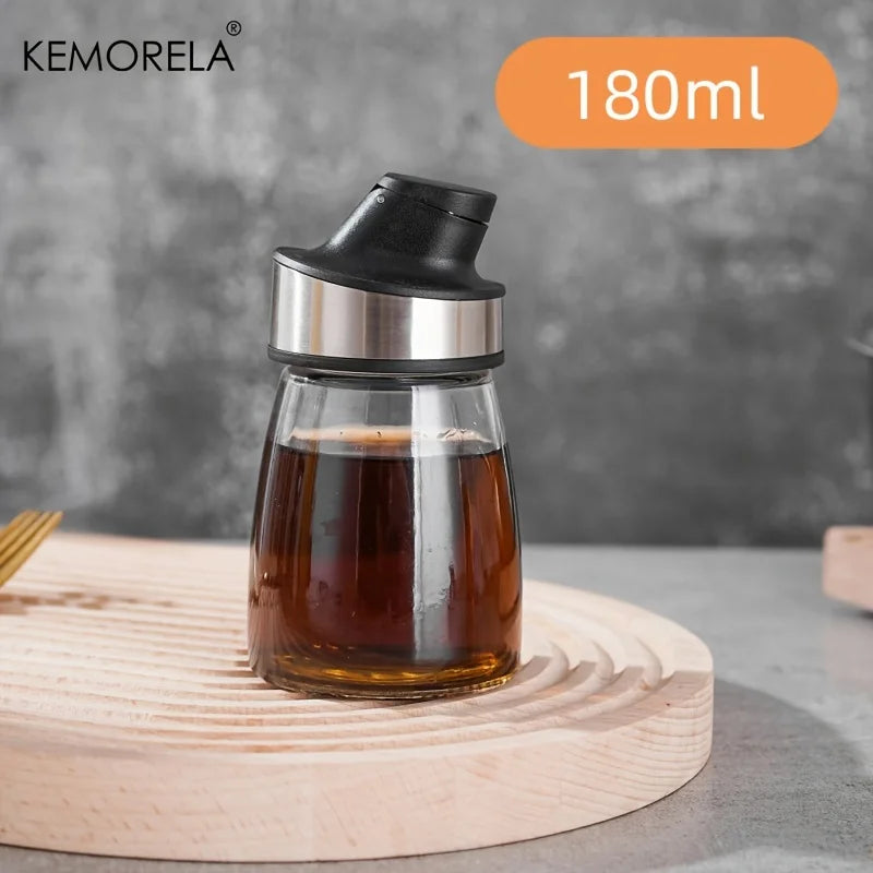 Glass Oil Dispenser Bottle with Auto-Flip Spout