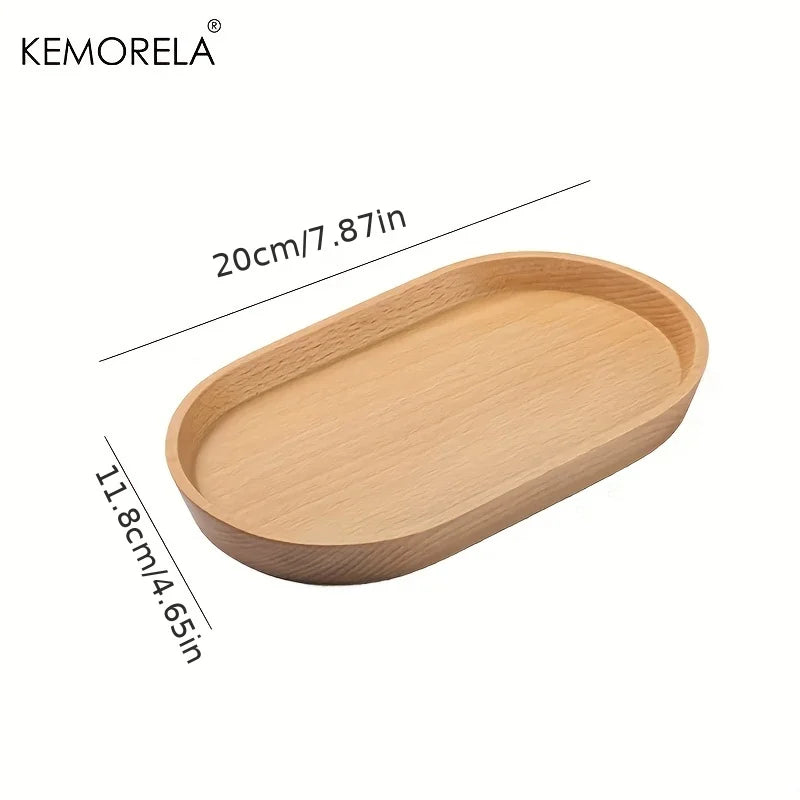 Solid Wood Oval Serving Tray (Walnut / Beech)