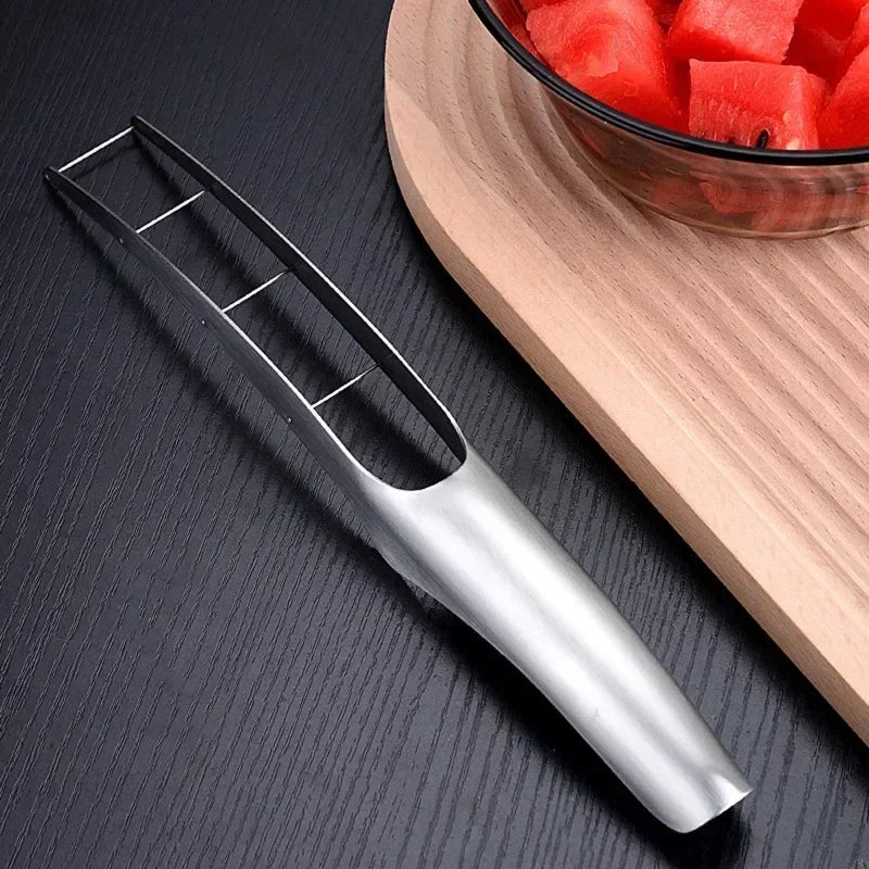 Stainless Steel Watermelon Slicer & Cube Cutter Tongs (2-in-1)