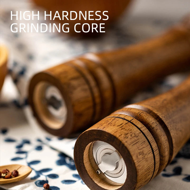 Solid Wood Manual Pepper & Salt Grinder Mill (5"/8"/12")