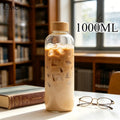 Glass Drink Bottle with Bamboo Lid