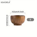 Natural Teak Wood Round Soup & Rice Bowl (2 Sizes, Set Options)