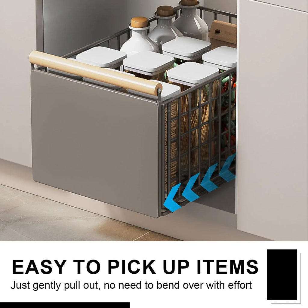 Pull-Out Cabinet Sliding Basket Organizer