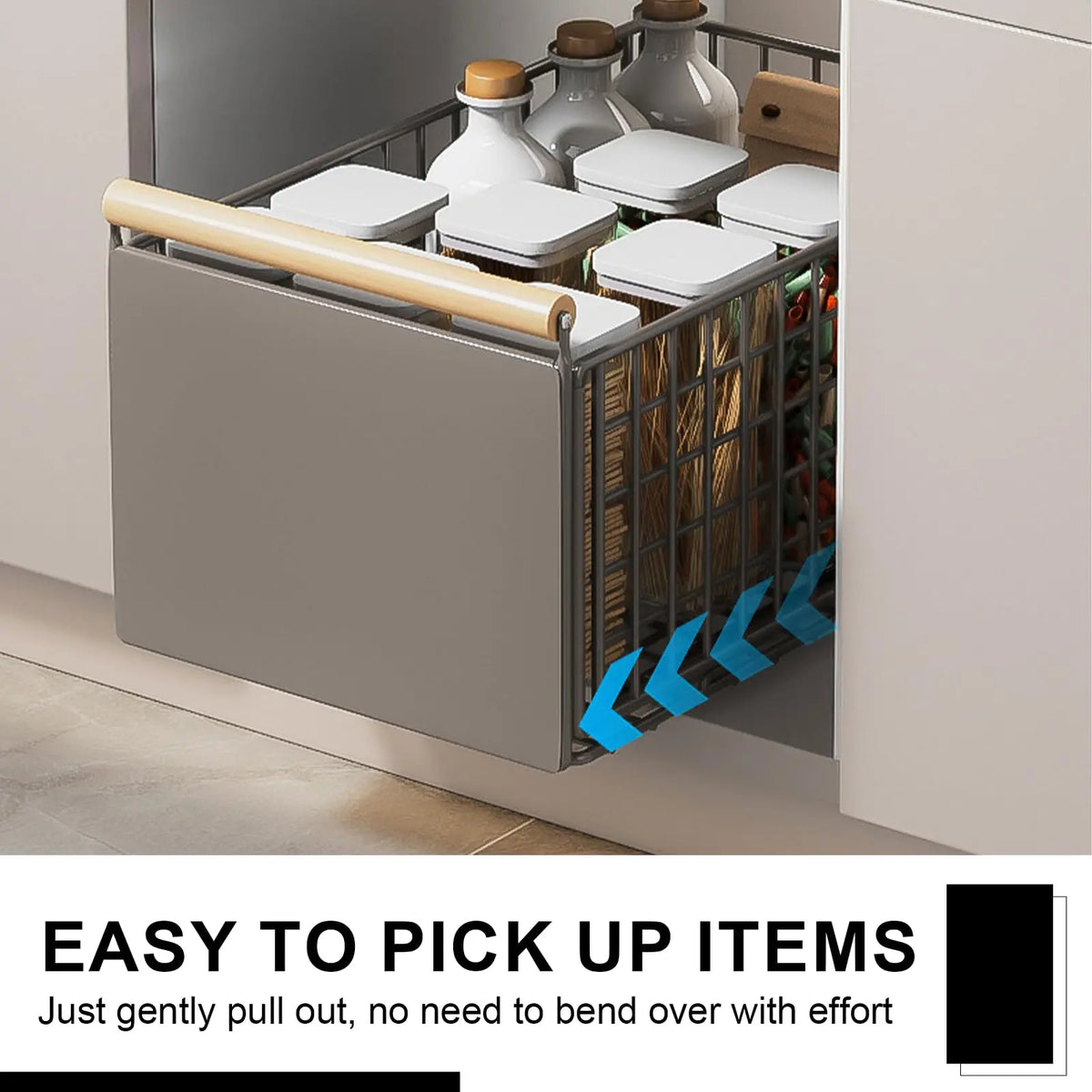 Pull-Out Cabinet Sliding Basket Organizer