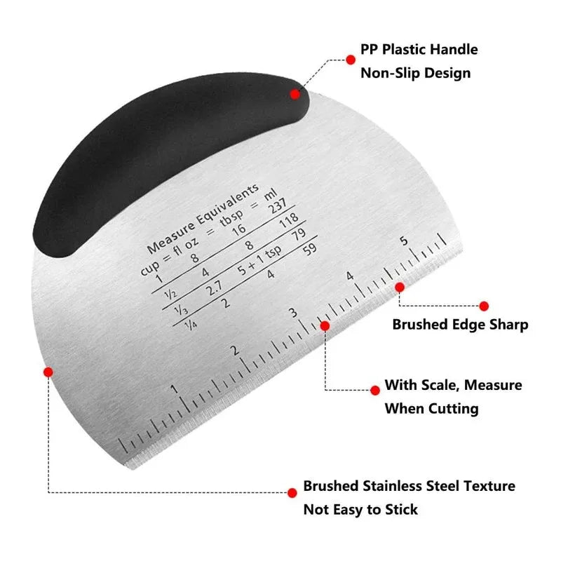 Stainless Steel Dough Scraper with Scale