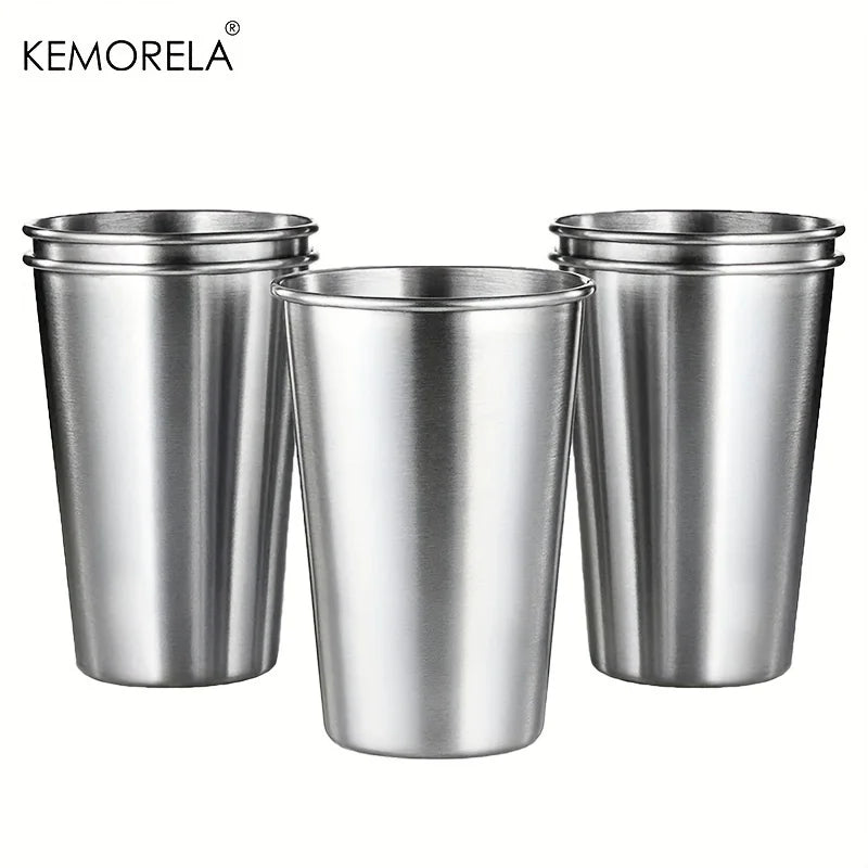Stainless Steel Stackable Pint Cup Set (Set of 6, 500ml)