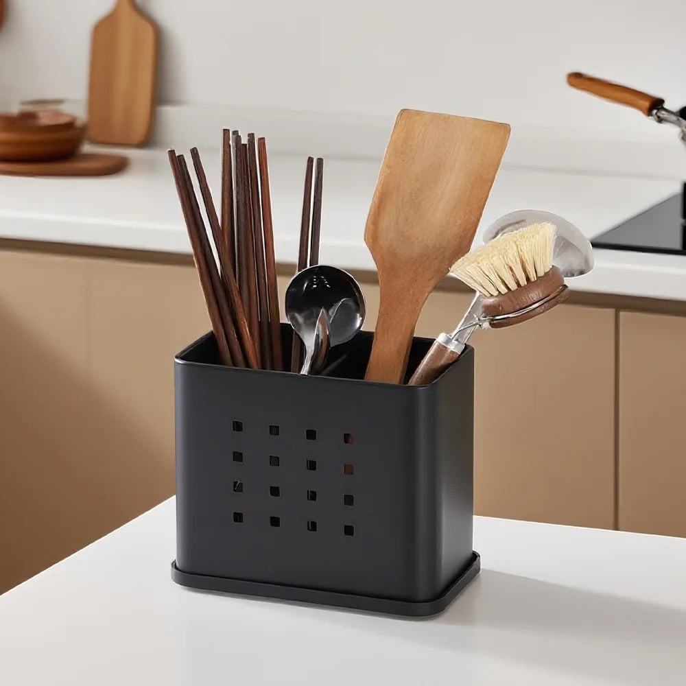 Utensil Holder with Drip Tray