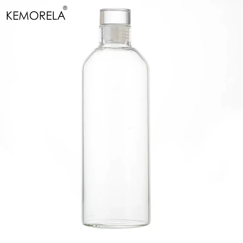 Round Glass Water Bottle with Stainless Lid (300/500/700ml)