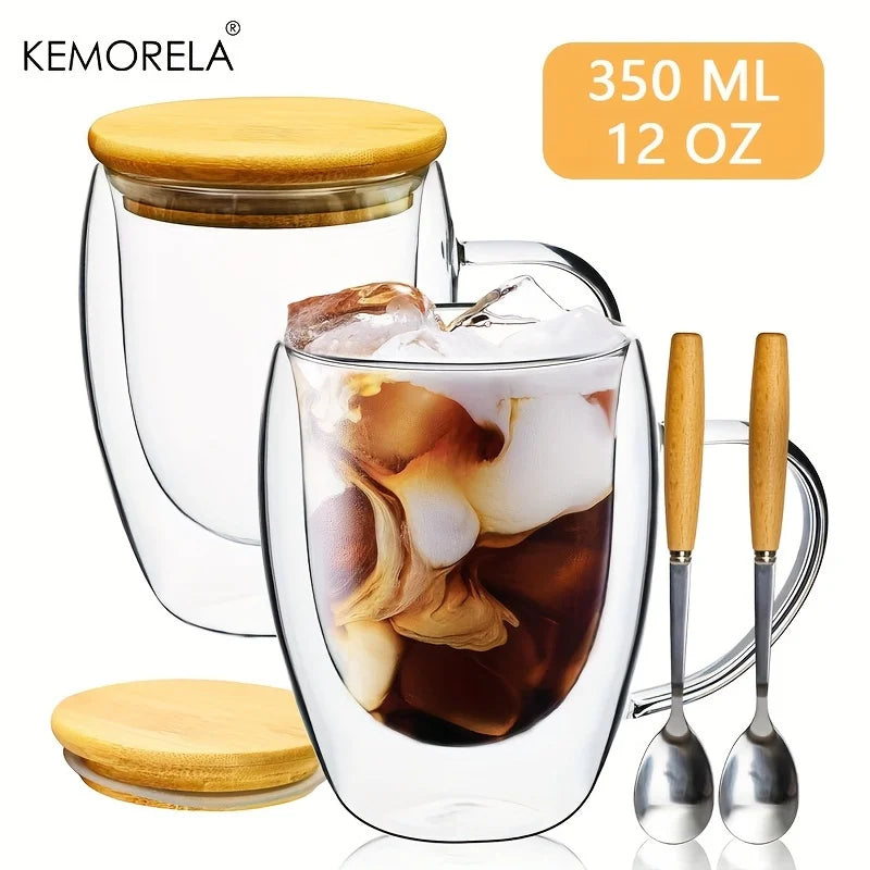 Bamboo Lid Coffee Mug Set