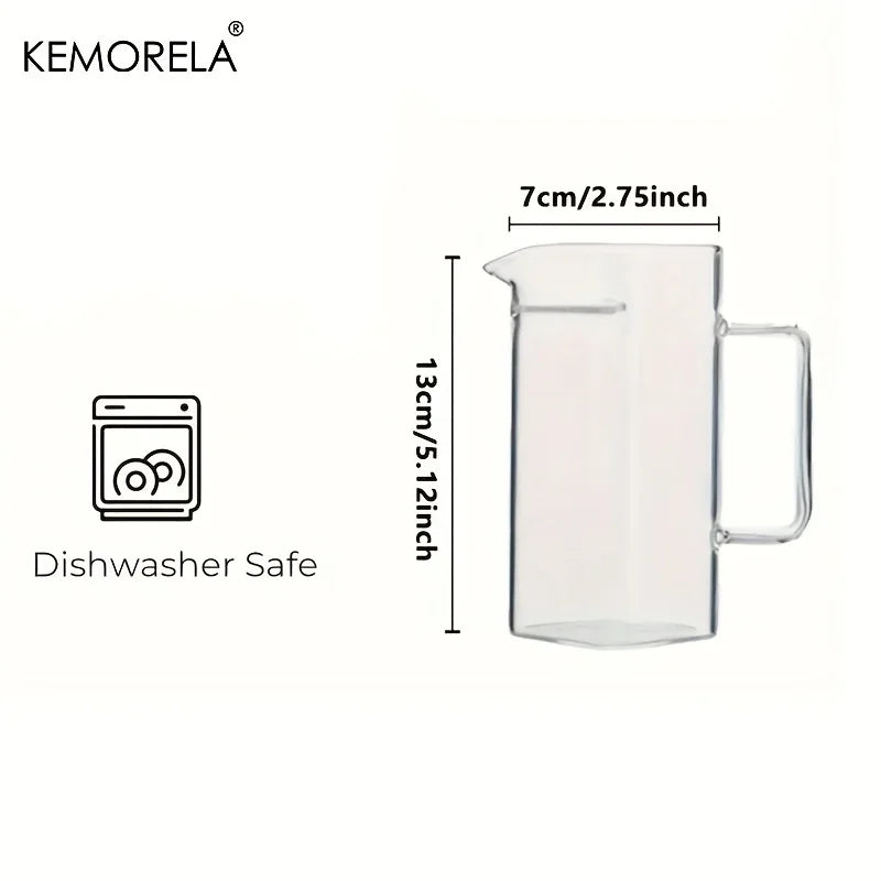 Square Glass Water Pitcher with Fish Tail Strainer & Handle (1.2L)