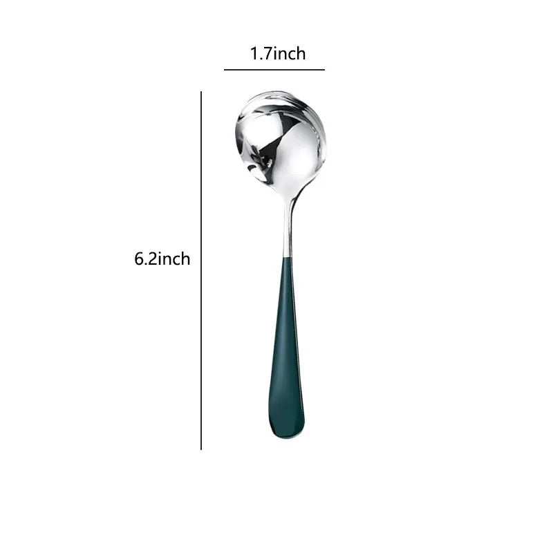 Mirror-Finish Stainless Steel Soup Ladle (Gold/Black/Silver)