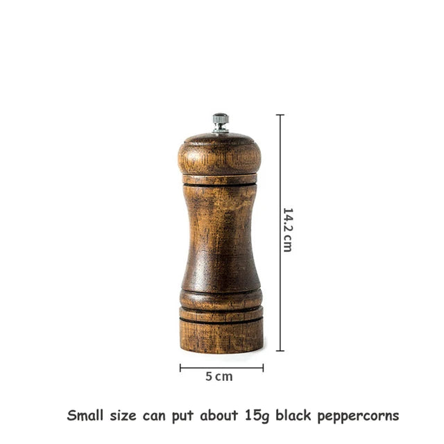 Solid Wood Manual Pepper & Salt Grinder Mill (5"/8"/12")