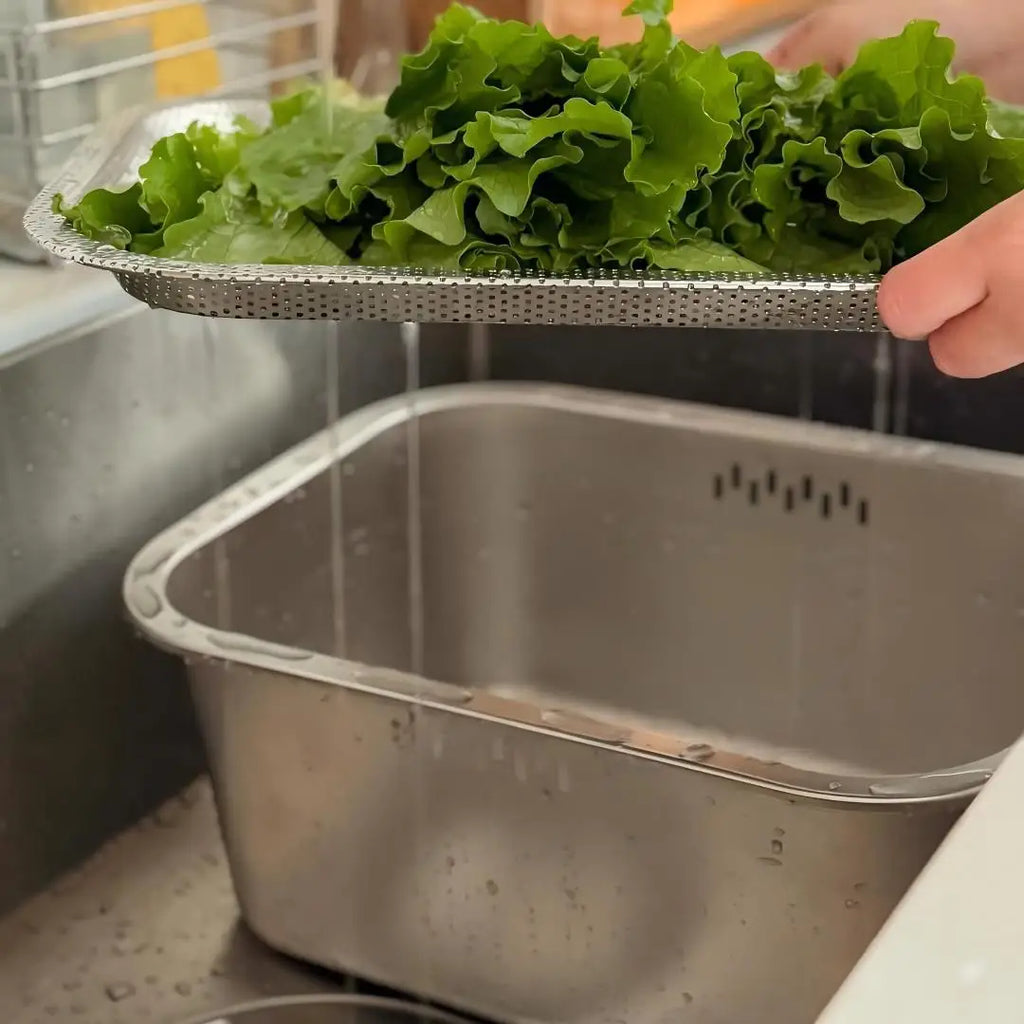 Stainless Steel Sink Basin with Strainer Tray