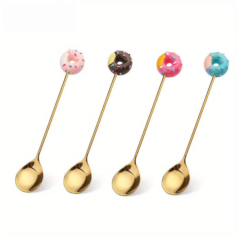 Gold Dessert Spoon & Fork Set