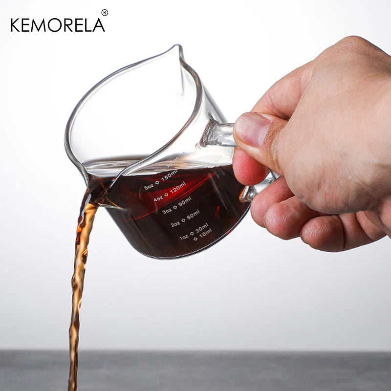 Glass Espresso Shot Measuring Cup with Pour Spout (90/150ml)