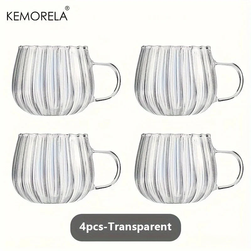 Pumpkin-Shaped Glass Mug Set (6pcs)