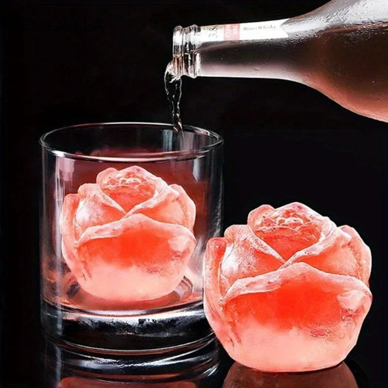 Rose-Shaped Silicone Ice Cube Mold Tray (12 Roses)